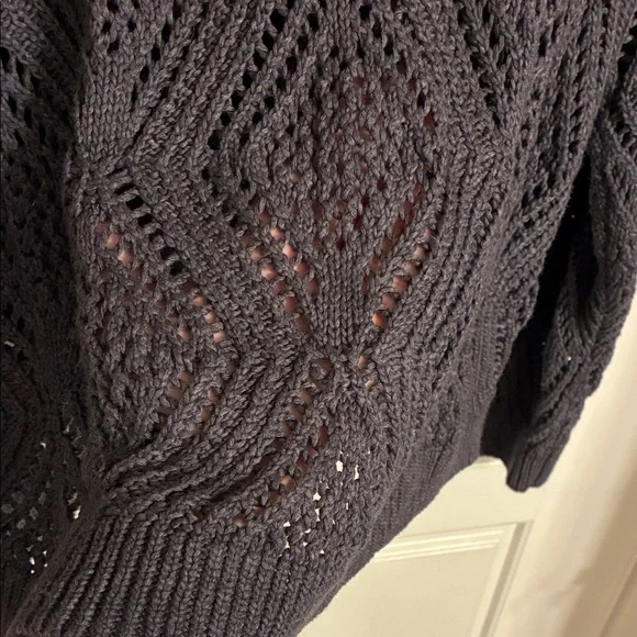 Dark Gray Open-Knit Sweater - Picture 4 of 4